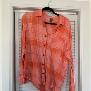 Wild Fable Coral Plaid Shirt